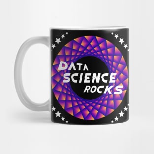 Data Science Rocks | Retro Racing Double Logo Blue Red Yellow Green Mug